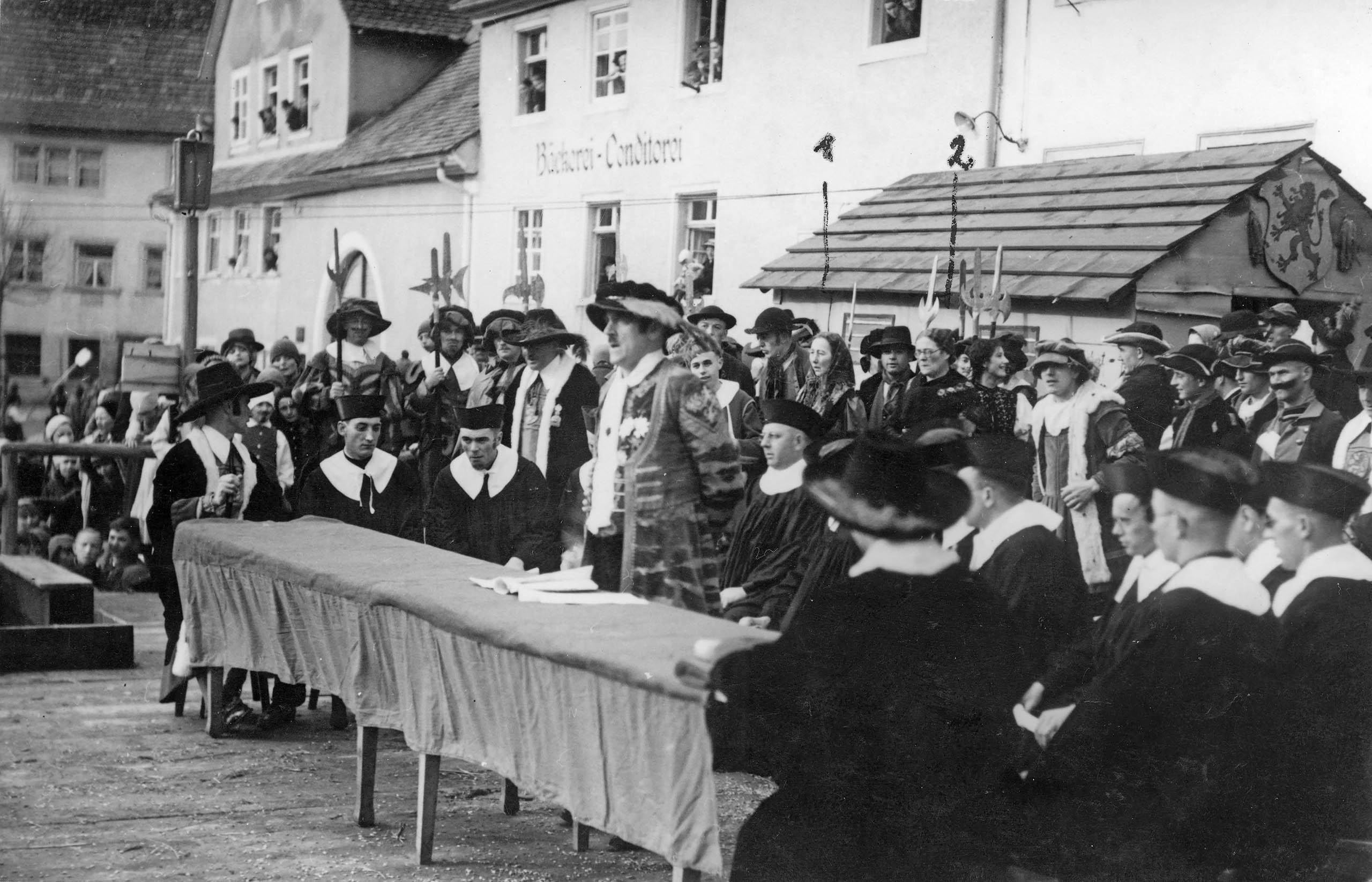 Gerichtsszene "Der Zehnttag und das Malefizgericht", 1937