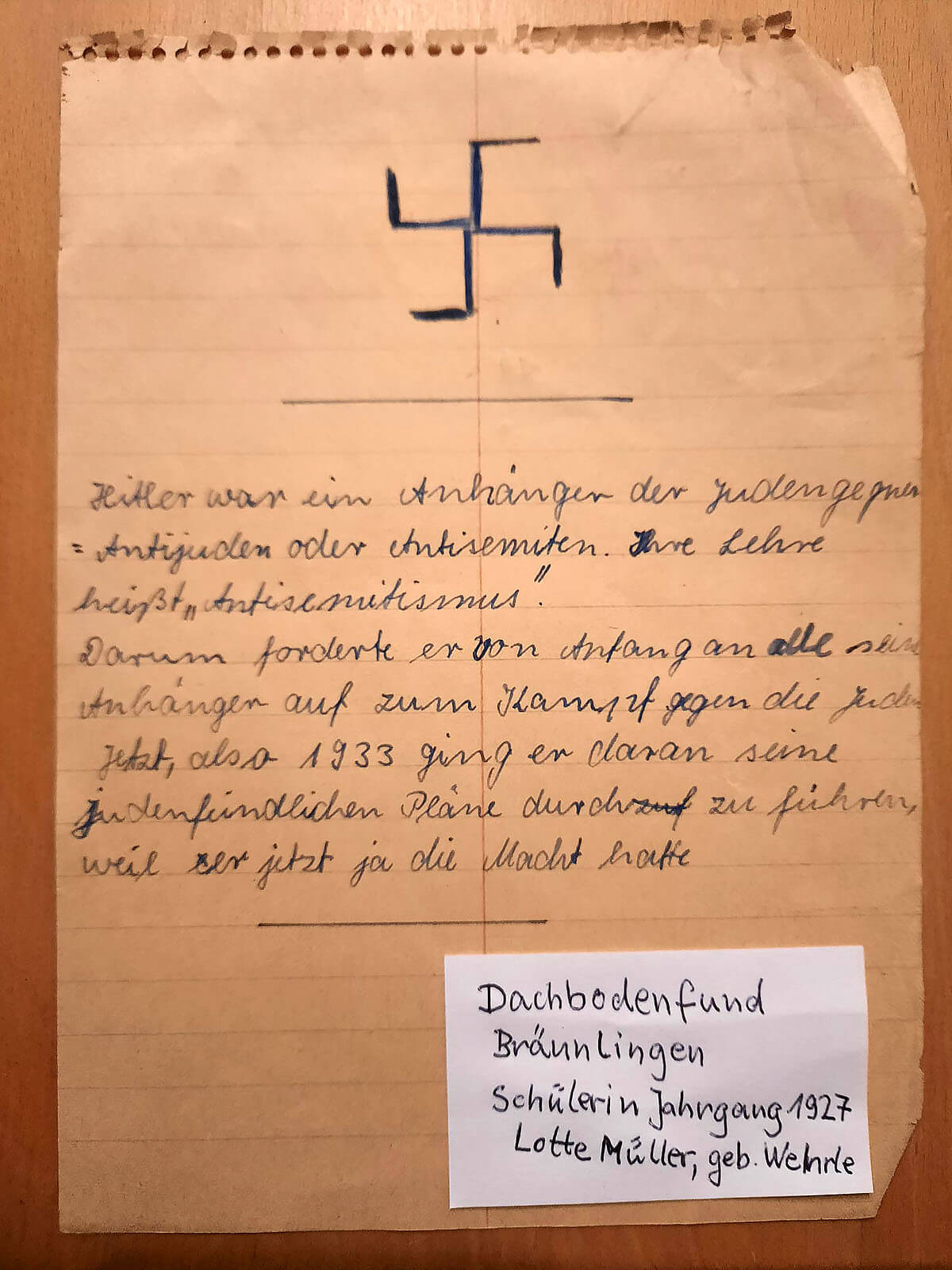 Dachbodenfund - Schülerin Lotte Müller, geb. Wehrle - Jahrgang 1927 - NS-Zeit - Geschichtswerkstatt Bräunlingen Dachbodenfund - Schülerin Lotte Müller, geb. Wehrle - Jahrgang 1927 - NS-Zeit - Geschichtswerkstatt Bräunlingen